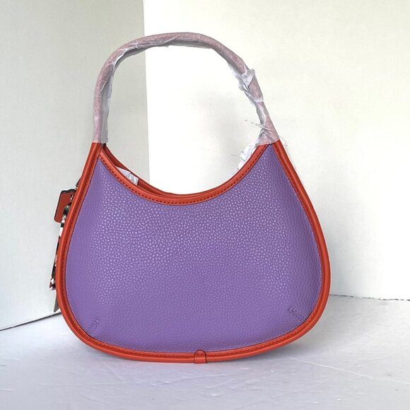Coach Ergo Bag Coachtopia Purple Shoulder Bag 90s Leather CK112 Iris Sun Orange - Picture 2 of 9